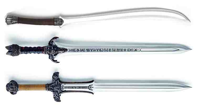 What does Conans sword say?