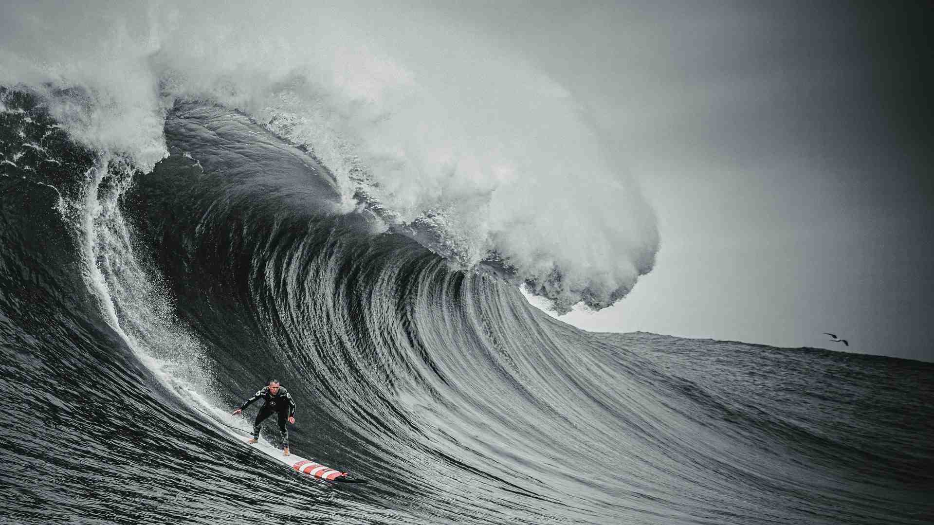 How fast do surfers go on big waves?