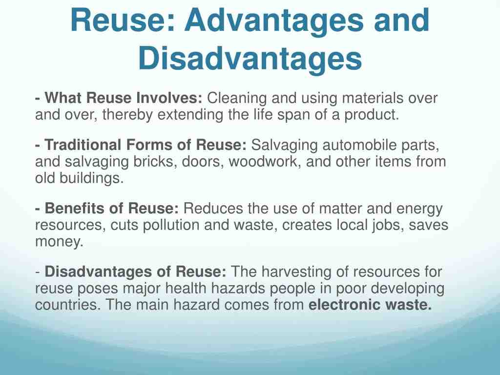 What are examples of reduce reuse and recycle?