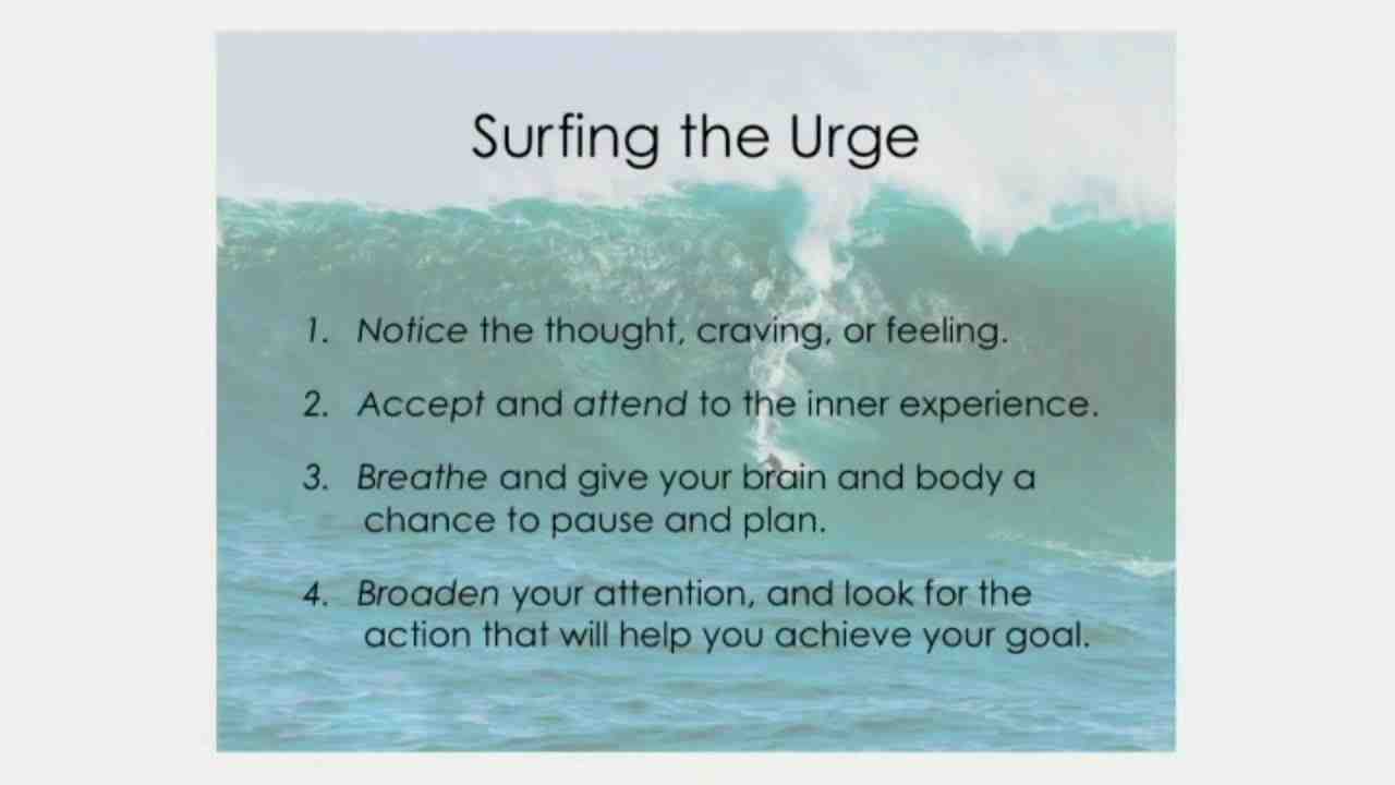 What is urge surfing in addiction?